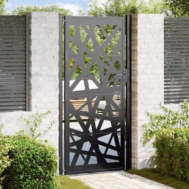 Cancello singolo da giardino vidaXL in acciaio nero L: 110 cm, H: 205 cm