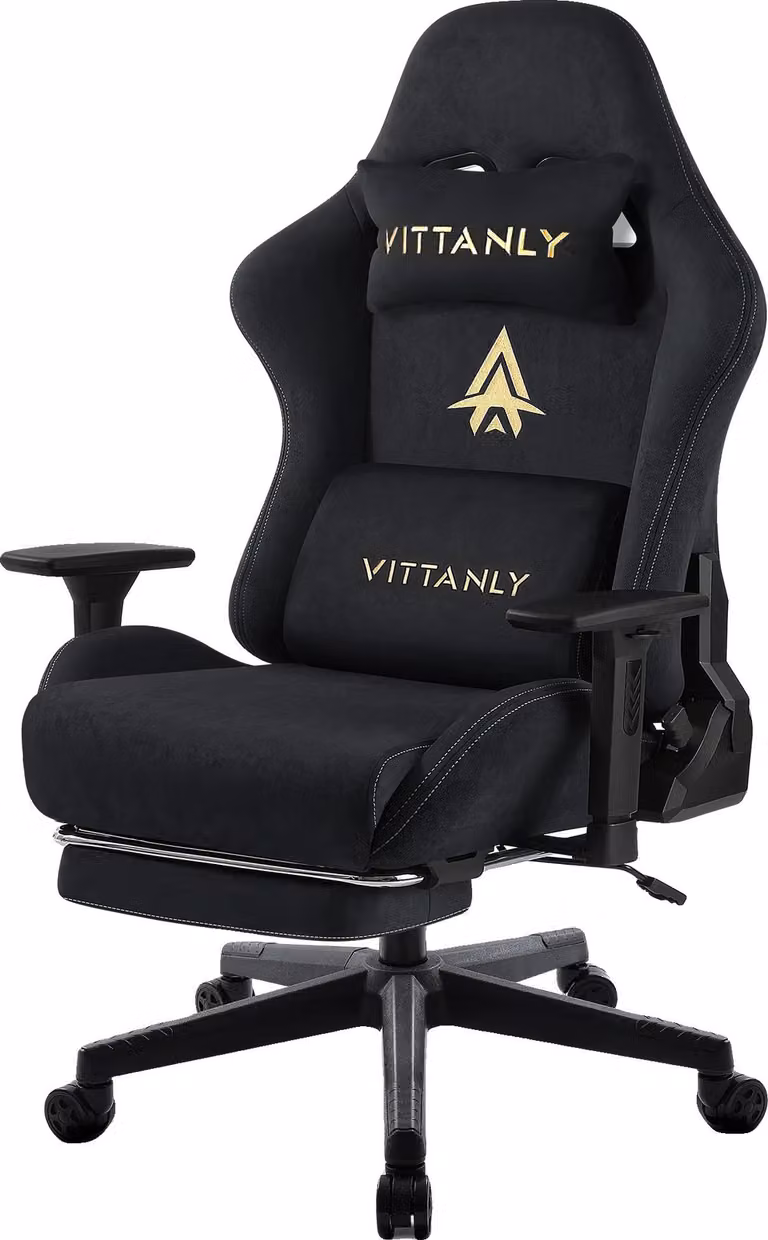 Sedia da gioco, Design ergonomico, Braccioli regolabili, Nero
