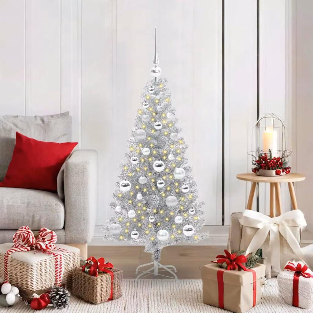 vidaXL Albero di Natale Argento 120 cm PET