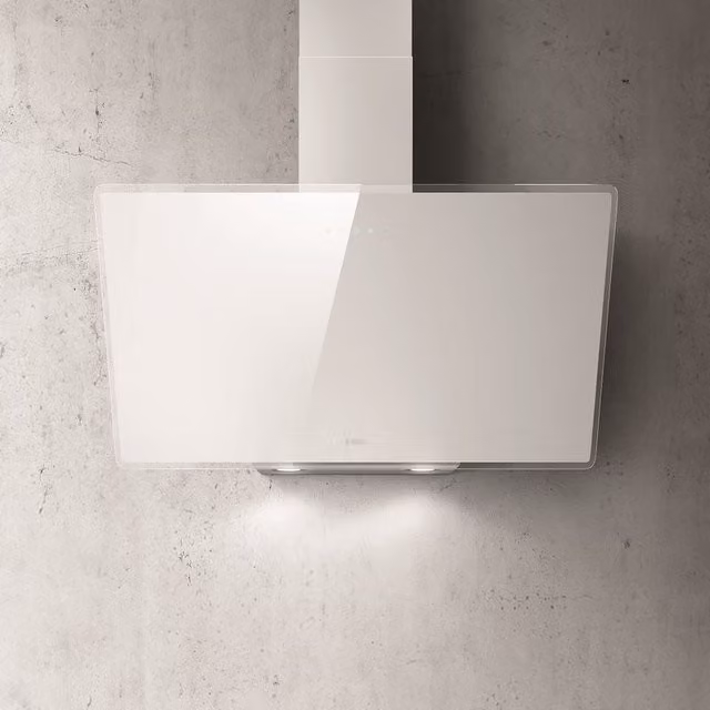 Cappa a parete Elica SHIRE WH/A790 bianco con display LED e finiture in vetro, L: 94 cm