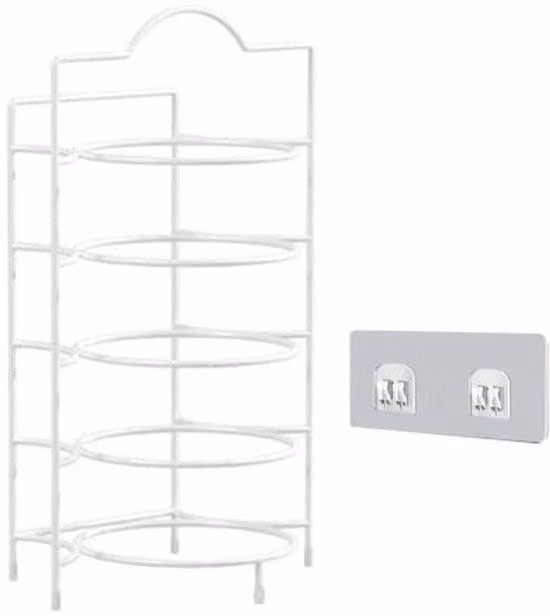 Porta stoviglie per la cucina - 5 ripiani - acciaio inossidabile - resistente al calore - stabile - salvaspazio - per piatti e tazze