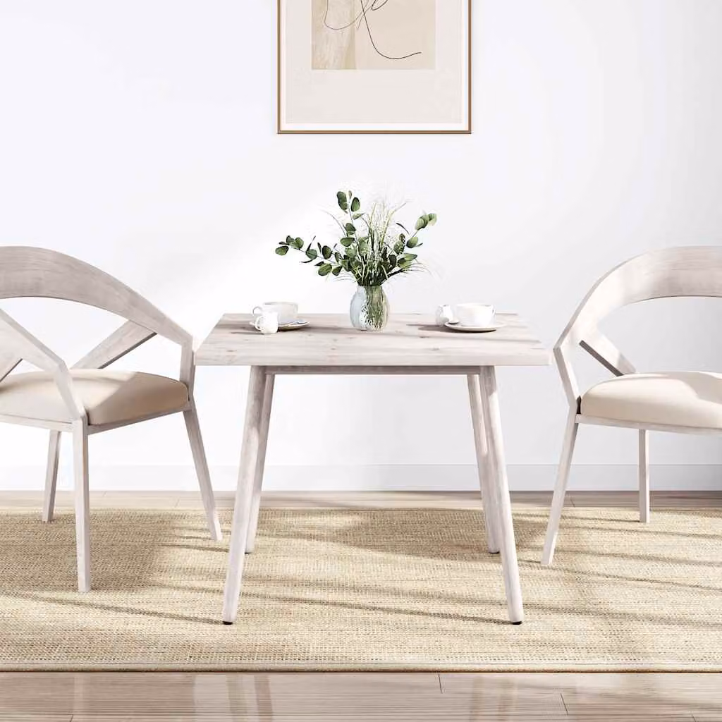 vidaXL Piano Tavolo Bianco 80x80x2,5cm Legno Massello di Pino Quadrato