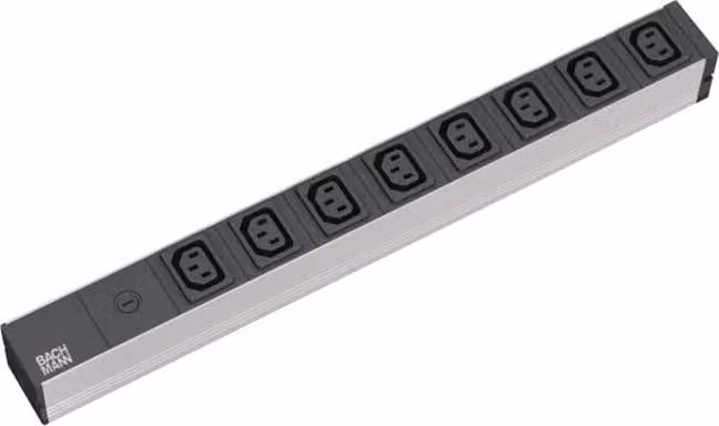 BACHMANN 48,30cm (19") Steckdosenleiste, 8-fach ohne Stecker (333.408)