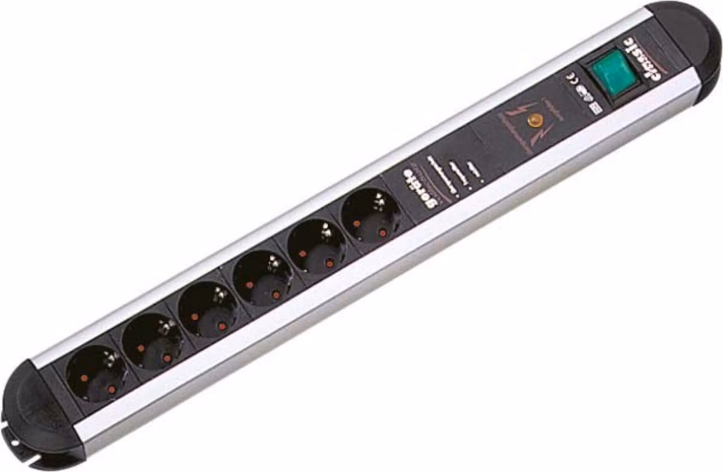 BACHMANN PRIMO Steckdosenleiste 6x Schutzkontakt, Gerätevollschutz Schalter, 1,75 m