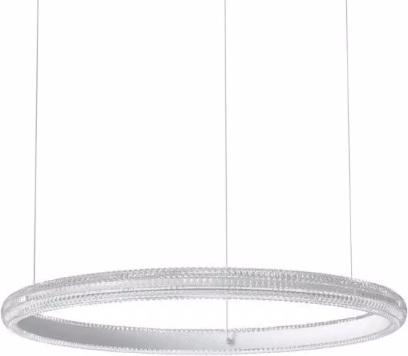 Lampada Sospesa LED Ideal Lux Collezione Miracle, Luce Calda 3000K, Bianca e Trasparente, 37W, Dimmerabile e Regolabile – 1