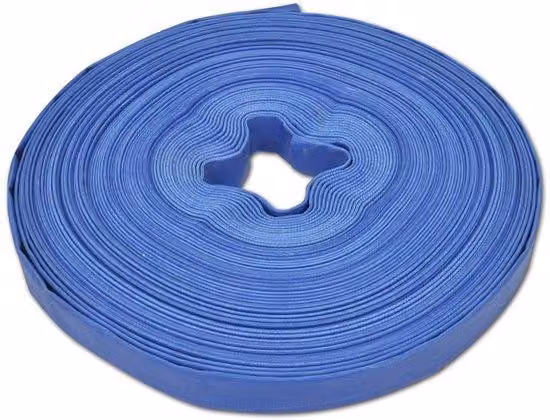 Tubo di scarico rinforzato in poliestere e PVC, 50 metri, blu, 1 pollice (25 mm), 3 bar