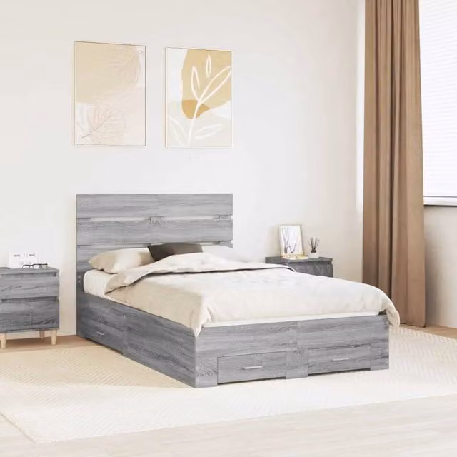 Struttura del letto con cassetto Grigio Sonoma 120 x 190 cm 3412001