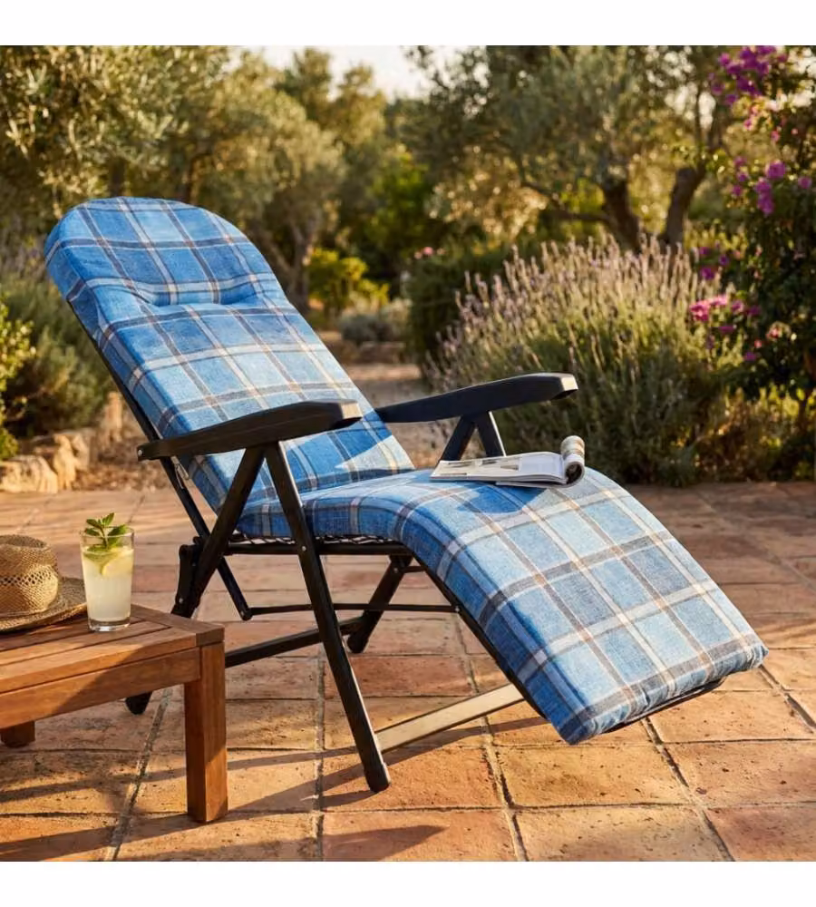 Sdraio Automatica Cosma Blu e Azzurro Scozzese con Braccioli – 1