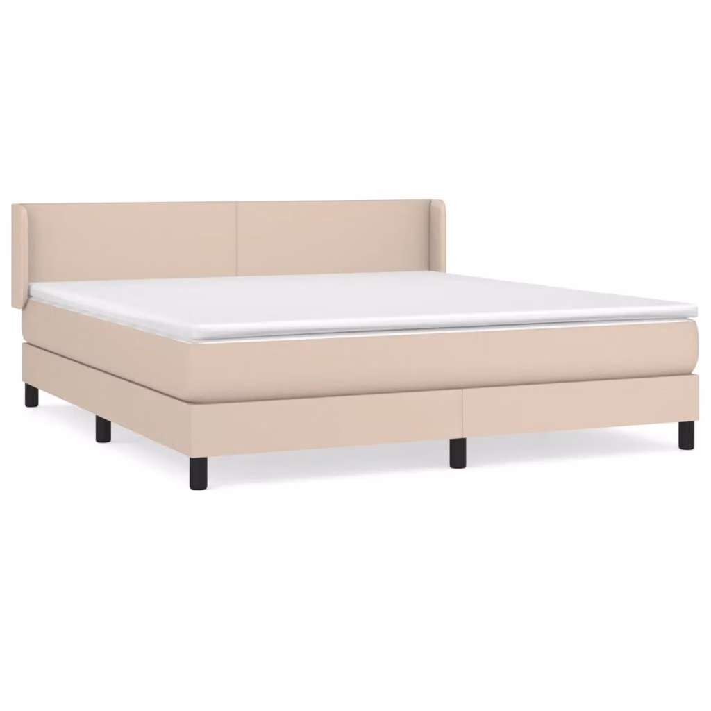 Giroletto a Molle con Materasso Cappuccino 180x200cm Pelle finta