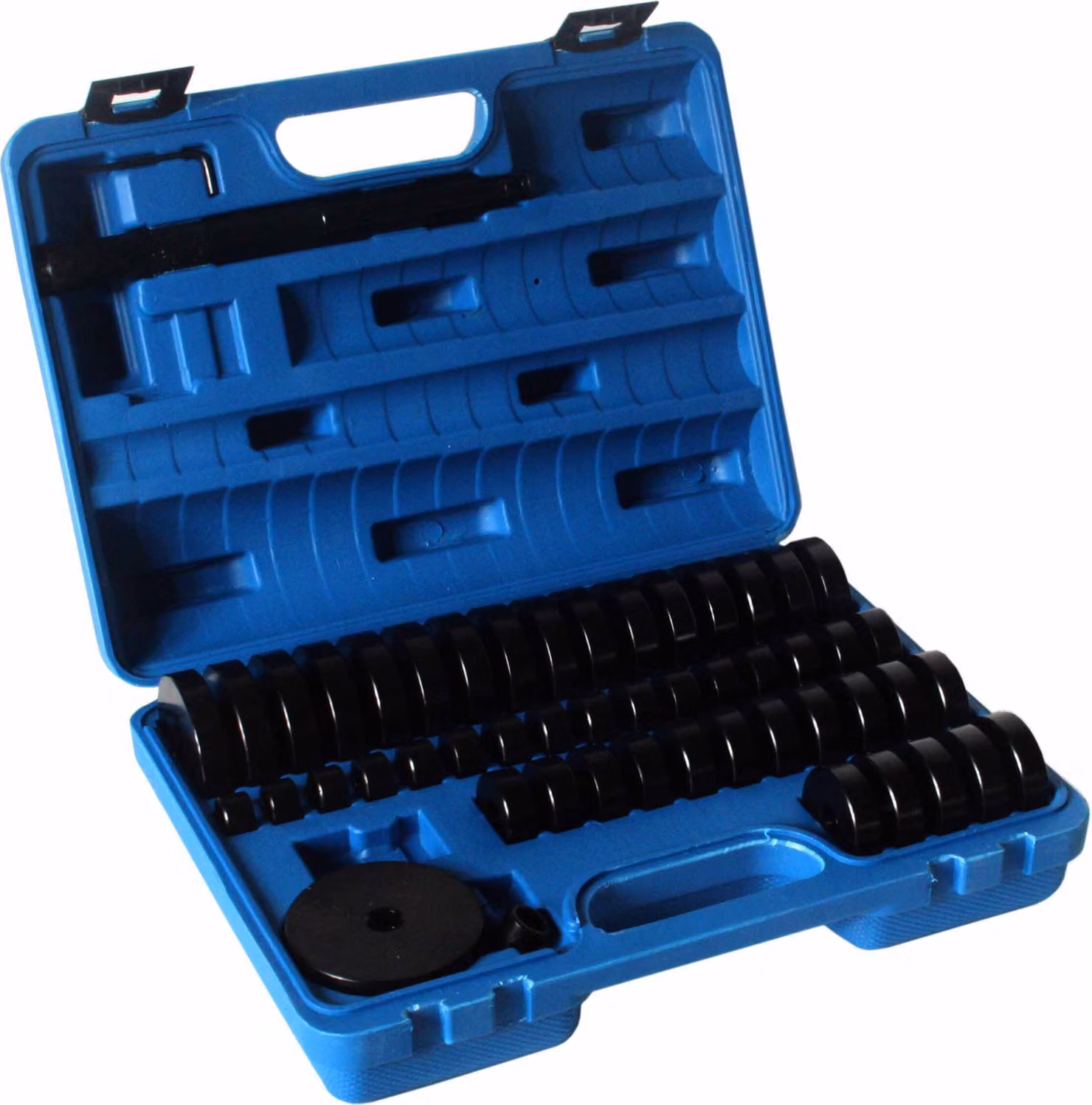 Set di estrattori per boccole, cuscinetti, mozzi, 18 - 74 mm, 52 pezzi.