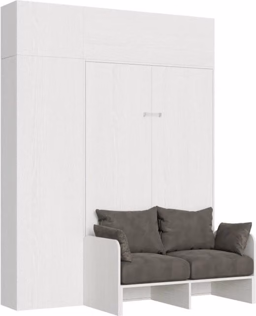 Letto a scomparsa salvaspazio con armadio GIORDANOSHOP, colore bianco, dimensioni: H 250 cm, materasso 120x200 cm – 1