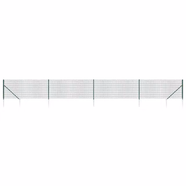 Recinzione da Giardino DESIGN IN in Acciaio Zincato Rivestito in PVC Verde con Picchetti di Ancoraggio L: 10 m, H: 1,1 m