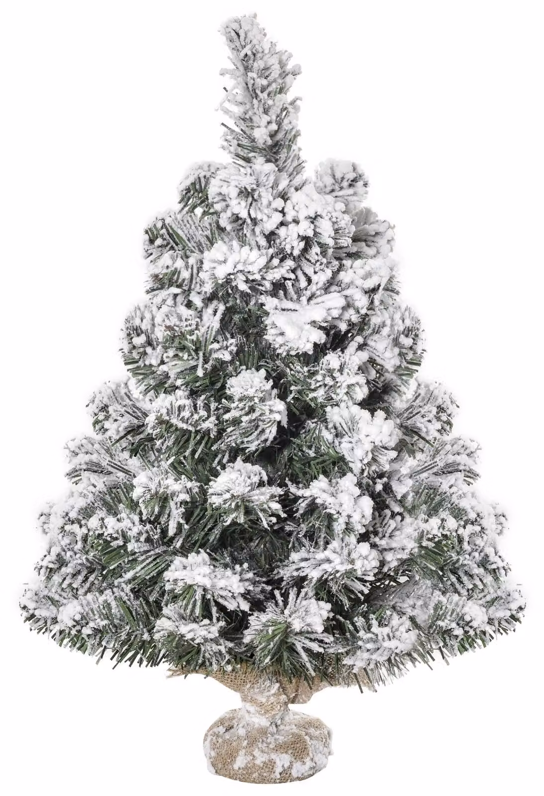 HOMCOM Mini albero di Natale artificiale da 60 cm, abete artificiale con neve