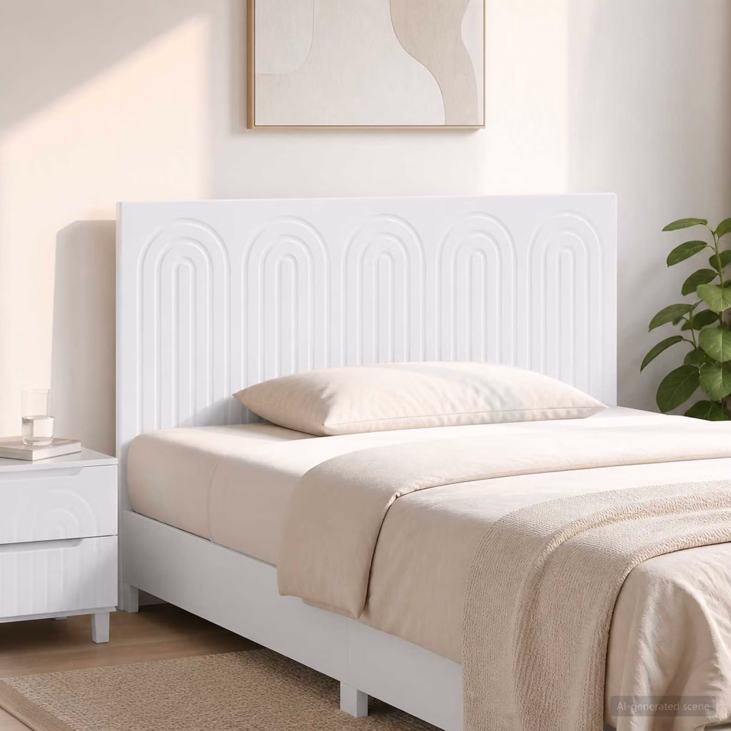 Testiera da muro vidaXL ALKMAAR in legno ingegnerizzato bianco lucido