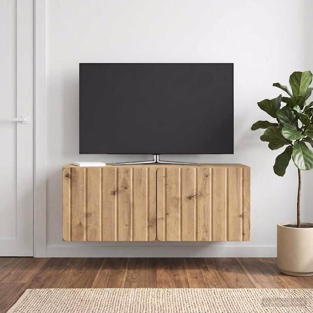 vidaXL Mobile Porta TV da Muro Moderno in Rovere Marrone L: 78,5 cm, P: 31 cm, H: 30 cm