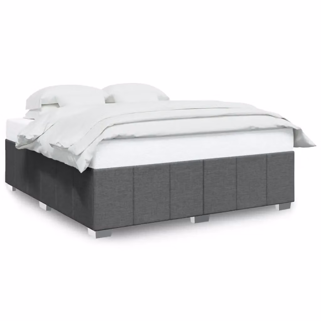 Giroletto vidaXL in tessuto grigio scuro con doghe in legno, L 180 x P 200 cm – 2