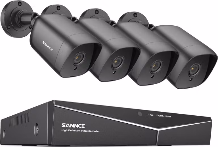 Sistema TVCC, risoluzione 1080P, 4 telecamere incluse, 4CH DVR 4 telecamere, 4T