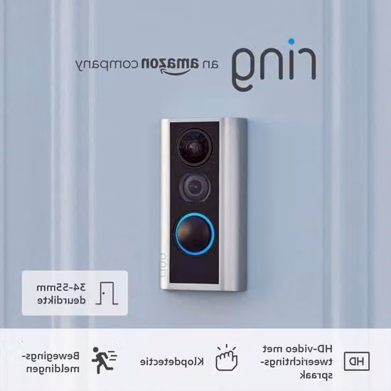 Telecamera Spioncino per Porta con Visore 34-55mm di Diametro, Risoluzione 1080p HD e Connessione Wi-Fi, Colore Argento