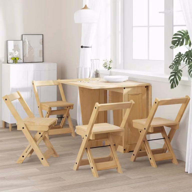 vidaXL Sedie Pieghevoli 4 pz Corona Cera in Legno di Pino