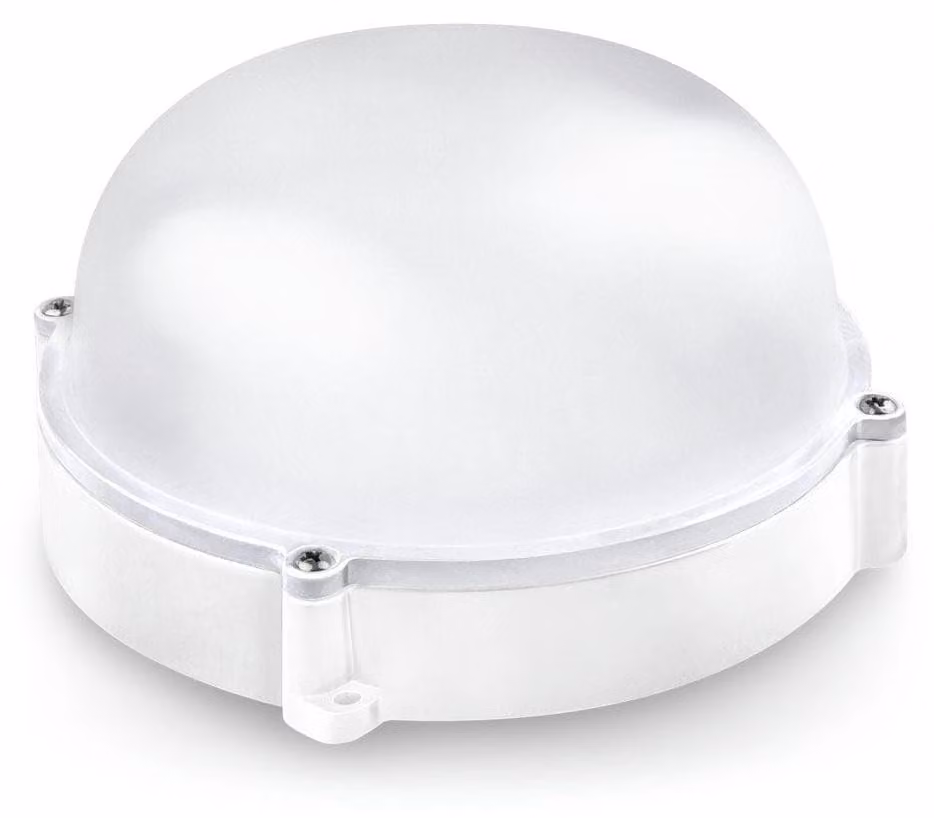 Lampada a LED rotonda da parete, grado di protezione IP65, 12W, bianca, per uso esterno