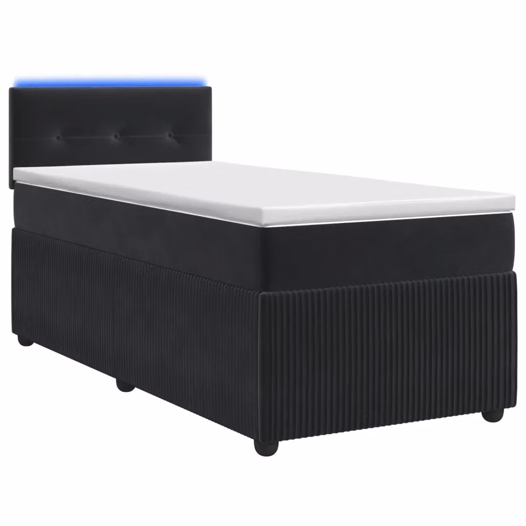 Letto box spring con materasso ibrido vidaXL in velluto nero L: 80 cm, P: 200 cm – 2