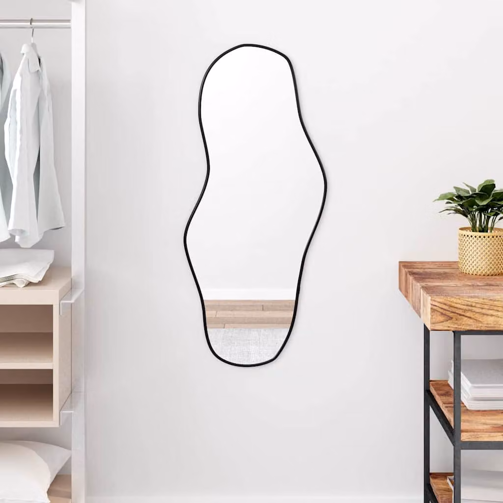 Specchio da parete rettangolare vidaXL nero L: 90 cm, H: 40 cm