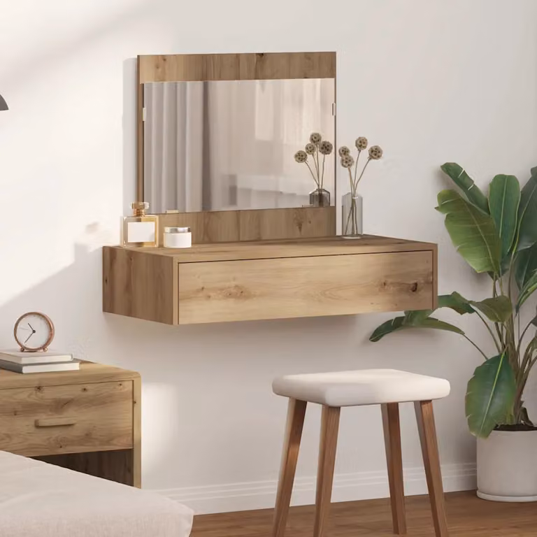 vidaXL Tavolo da Trucco Moderno in Legno Marrone L: 83 cm, P: 40 cm, H: 70 cm