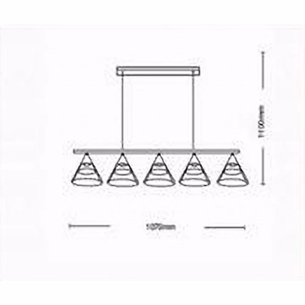 Lampadario a sospensione LED Trade Shop Nero con 5 Luci e 3 Colorazioni di Luce A69-3c – 2