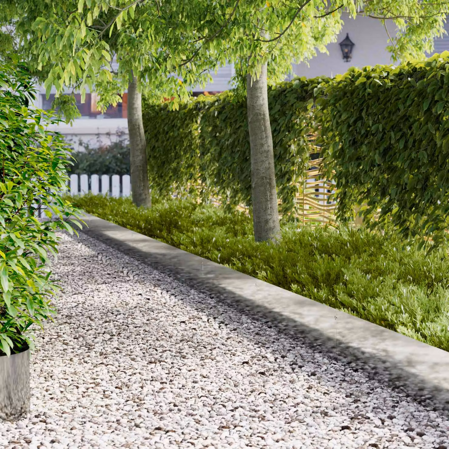 Set di 20 bordure per prato vidaXL in acciaio color argento, 103 x 30 cm