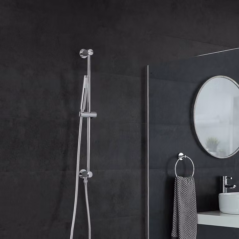 Kit Asta Saliscendi Moderno Con Doccetta E Gomito Integrato Cromato - Como