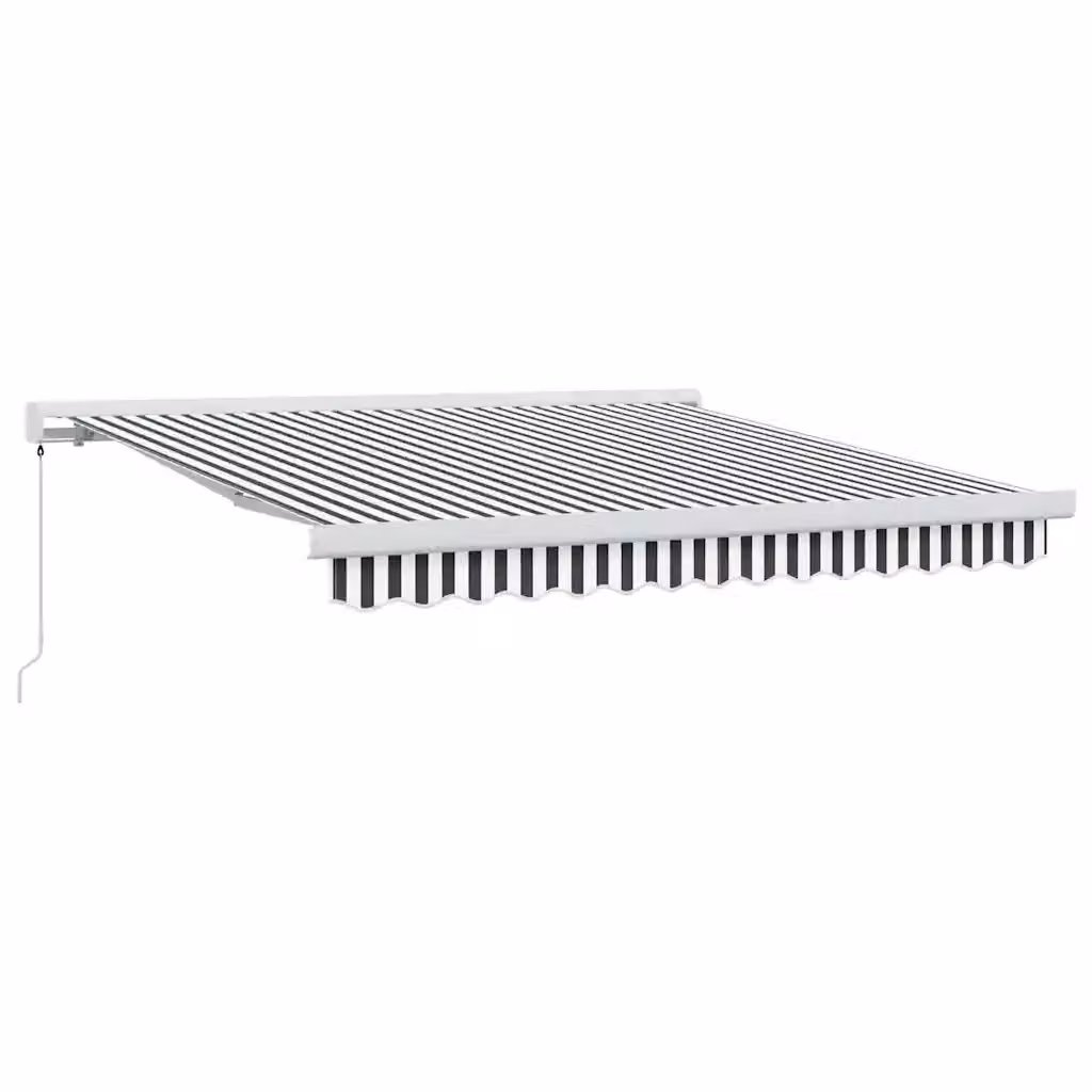 vidaXL Tenda da Sole con Bracci Pieghevoli in Alluminio e Tessuto in Poliestere, Antracite e Bianca, L: 3 m, P: 2,5 m – 2