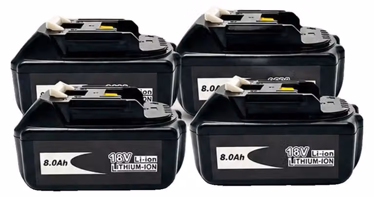 Batterie ricaricabili, capacità di 8000 mAh, con funzione di protezione intelligente, confezione da 4 pezzi (8.0AH)