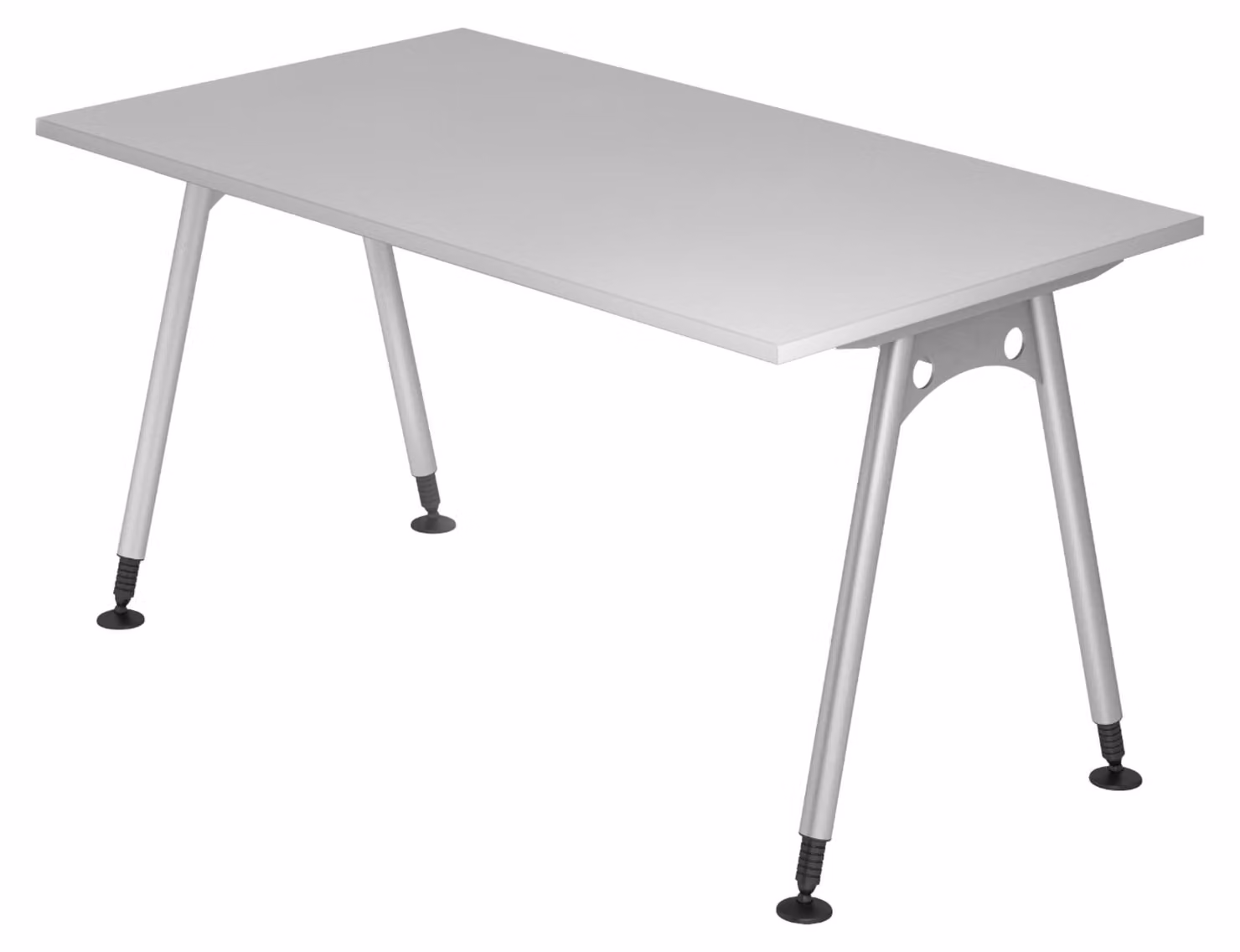 Scrivania della serie "A" di bümö - Finitura: Grigio, Dimensioni: 140 x 80 cm