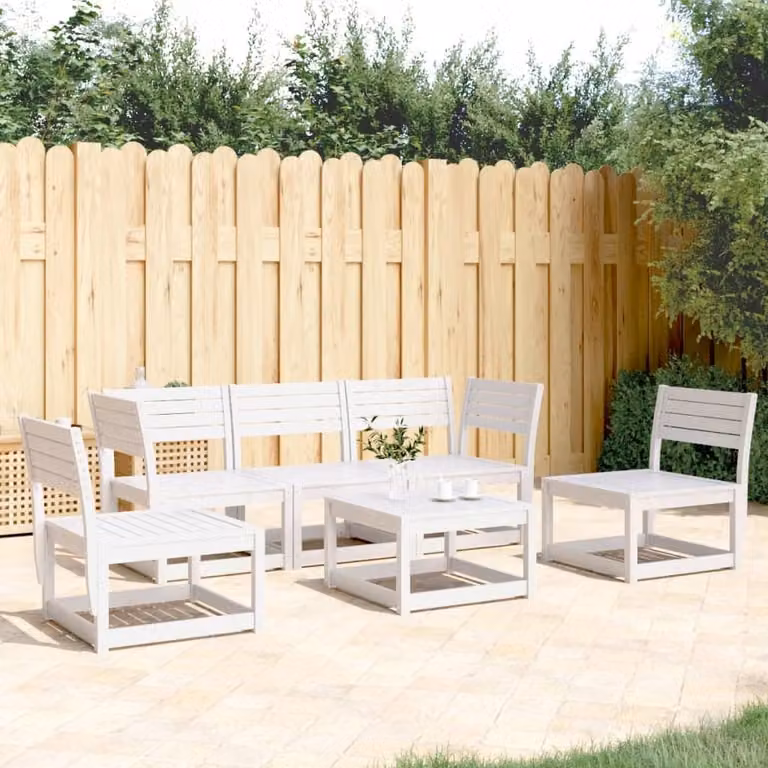 Maison Exclusive - Set Salotto da Giardino 5 pz Bianco in Legno Massello di Pino