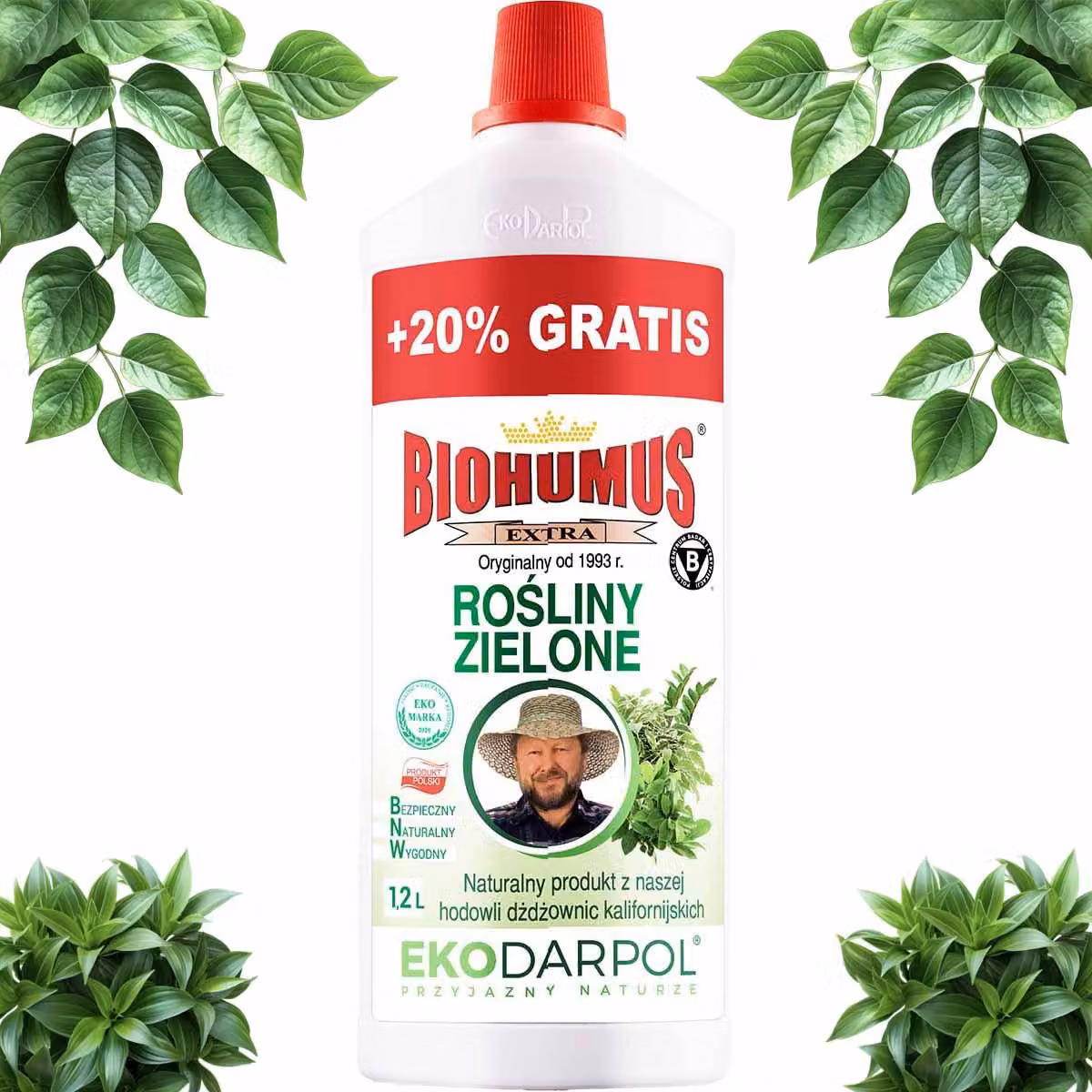 EKODARPOL BIOHUMUS EXTRA per piante ornamentali, 1 litro + 20% in omaggio