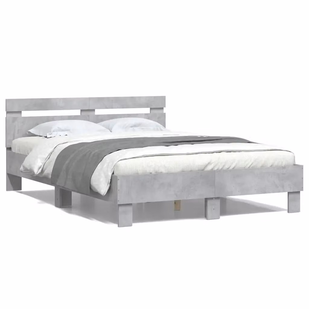 vidaXL Giroletto con Testiera in Legno Multistrato Grigio, L 120 cm x P 200 cm – 2