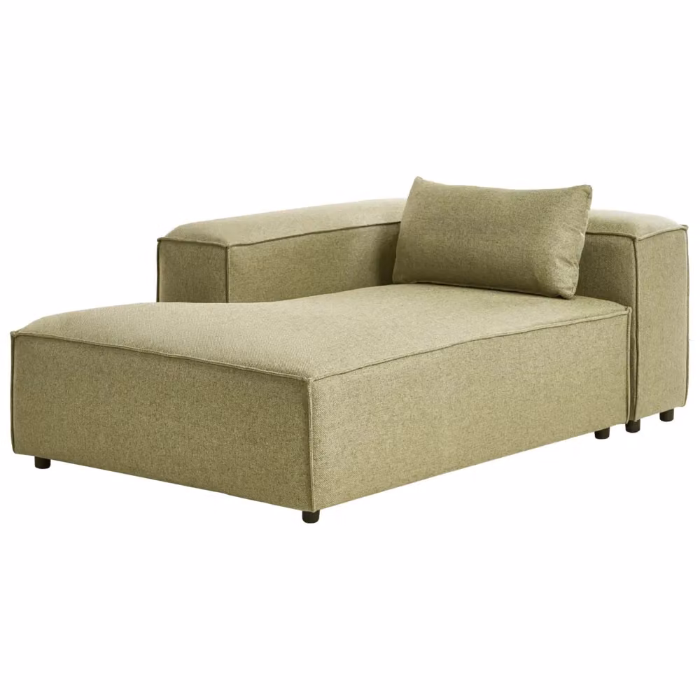 Chaise Lounge BELIANI a destra con rivestimento in tessuto verde chiaro e stile moderno – 2