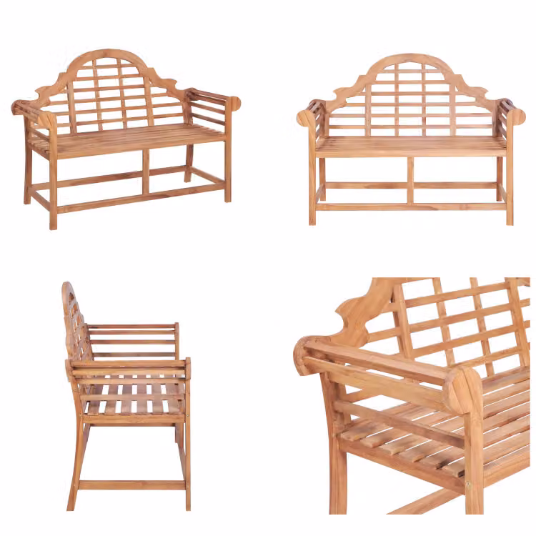 vidaXL Panca da giardino 127x58,5x92,5 cm in legno massiccio di teak - Panca da giardino - Panca da giardino in legno - Panca da patio