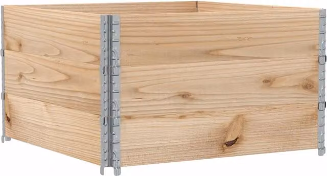 Fioriera rialzata HELLOSHOP26 in legno di pino e metallo marrone per giardino e orto, L: 100 cm, P: 100 cm, H: 60,5 cm