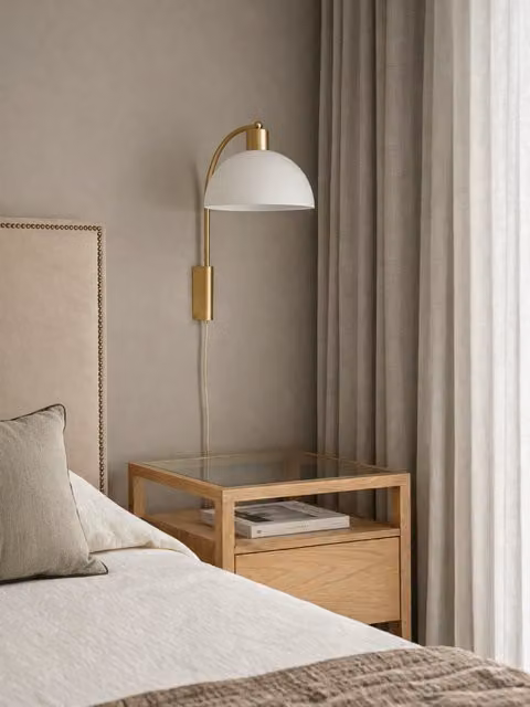 Applique da parete Ellen Kenay Home in metallo e cristallo color oro/ottone