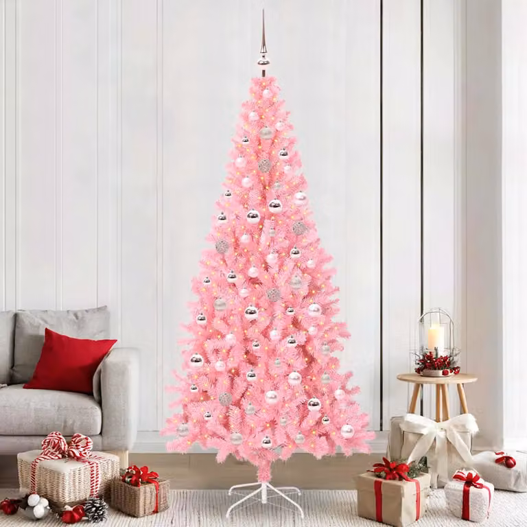 vidaXL Albero di Natale Rosa 240 cm PVC