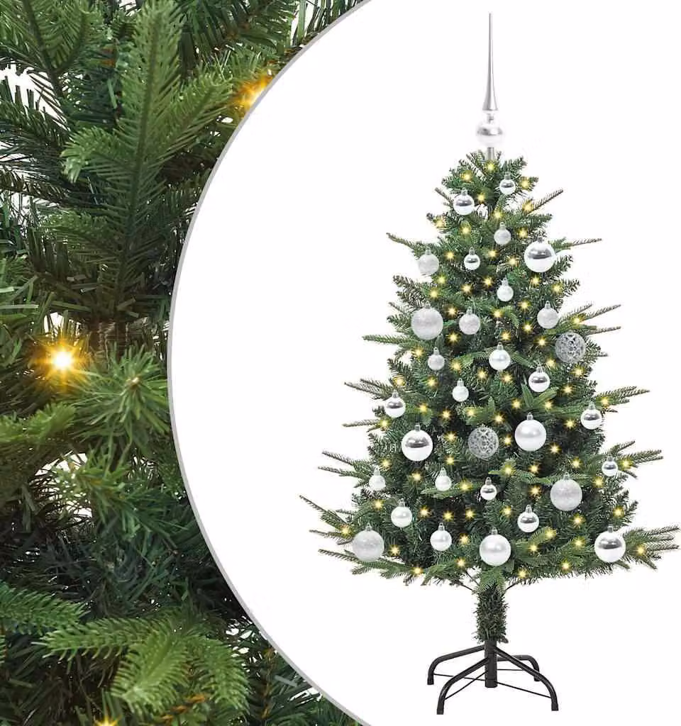 Albero di Natale artificiale preilluminato con pallina verde