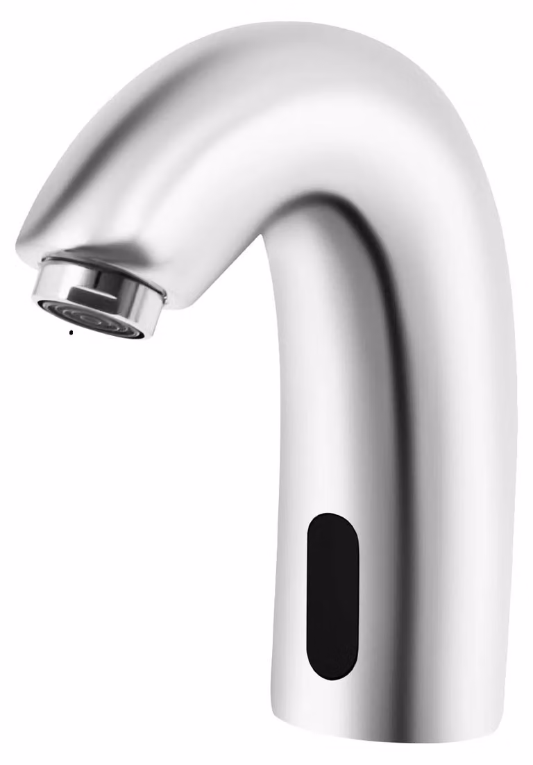 Rubinetto per lavabo senza contatto, sensore a infrarossi, monocomando, argento