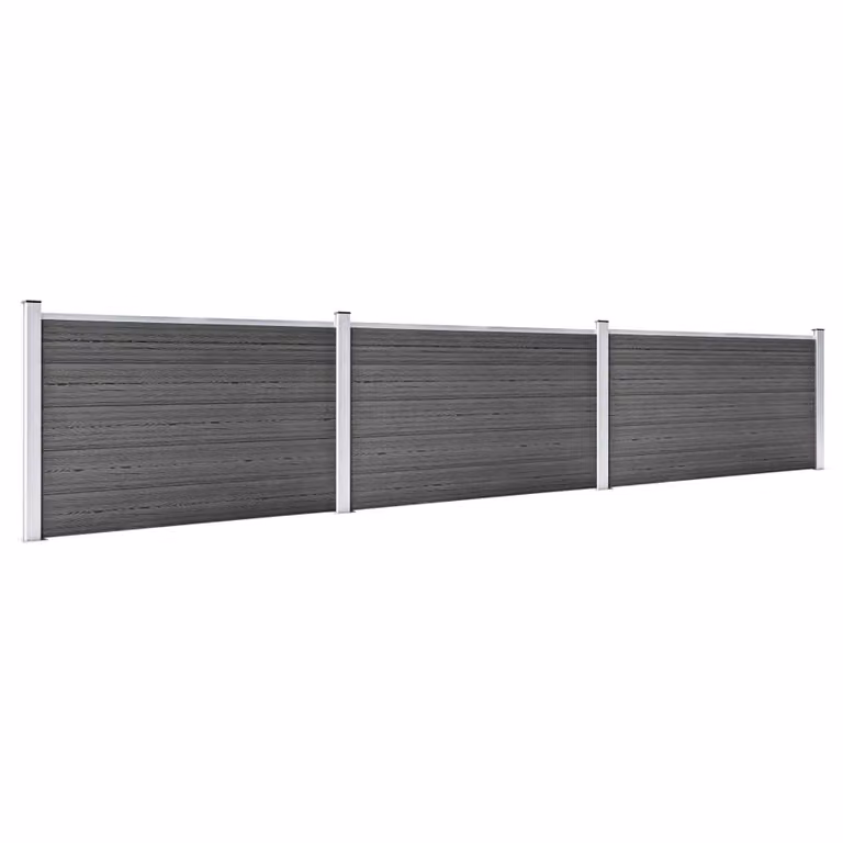 Set di elementi di recinzione WPC 526x105 cm nero