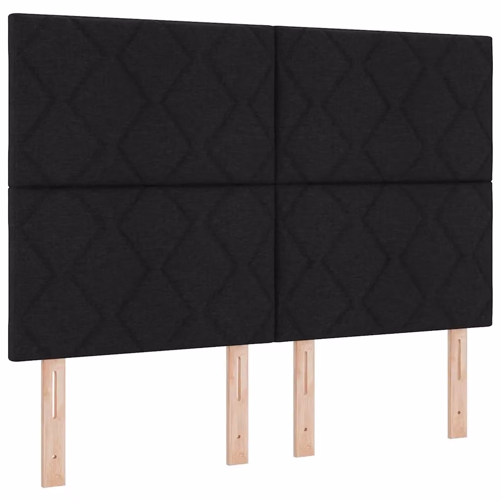 Letto a molle con illuminazione LED e testiera vidaXL in tessuto nero L 140 x P 190 cm – 2