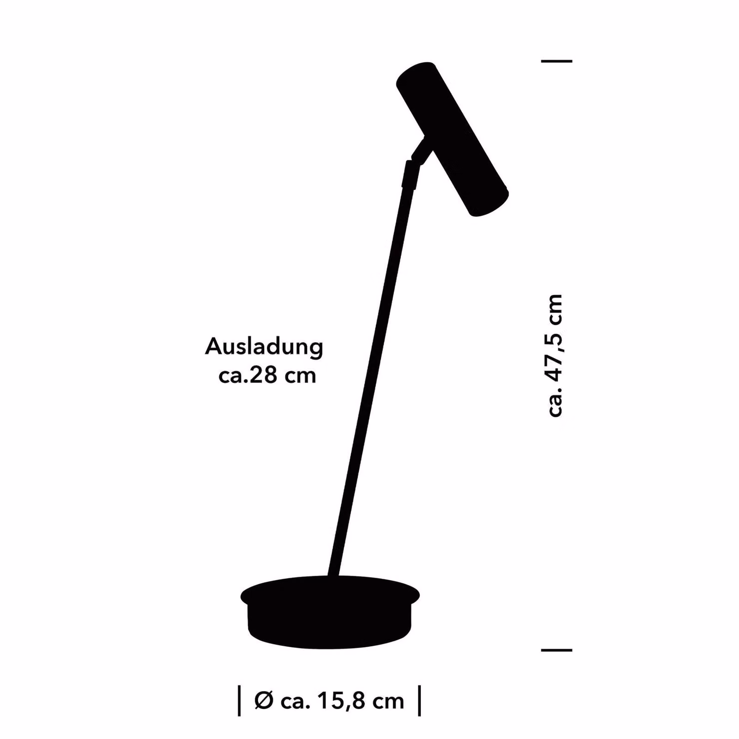 HELL Lampada da tavolo a LED Tom Pro, dimmerabile, Nero, Soggiorno / Sala da pranzo, Metallo, Moderno, Lampada da tavolo LED