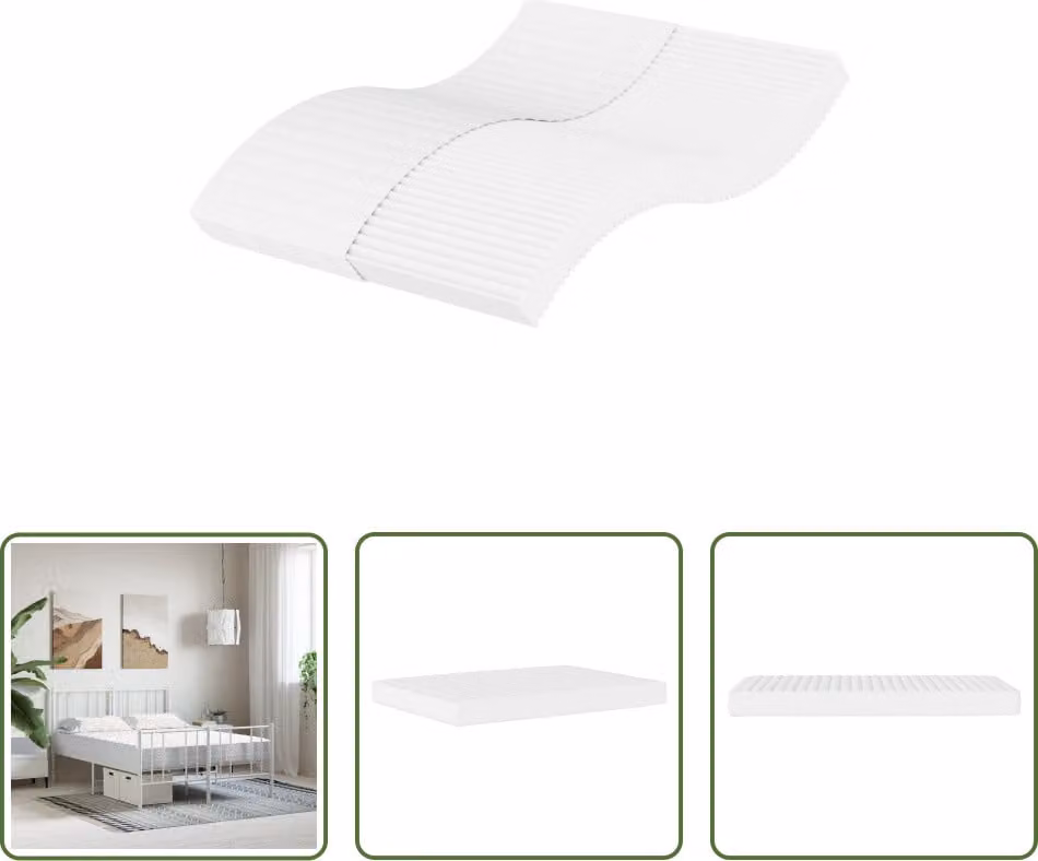 The Living Store Materasso in schiuma Bianco 120x200 cm Livello di rigidità H2 H3