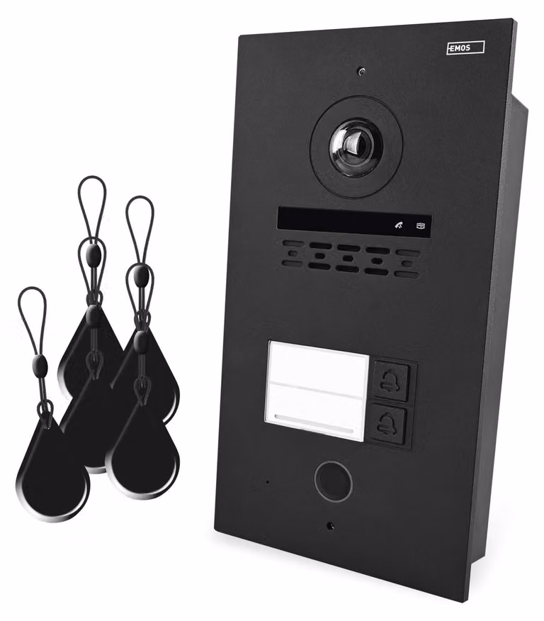 Unità telecamera EMOS GoSmart per citofono IP-880A e monitor IP-880B, con 2 pulsanti. Codice prodotto: H4083