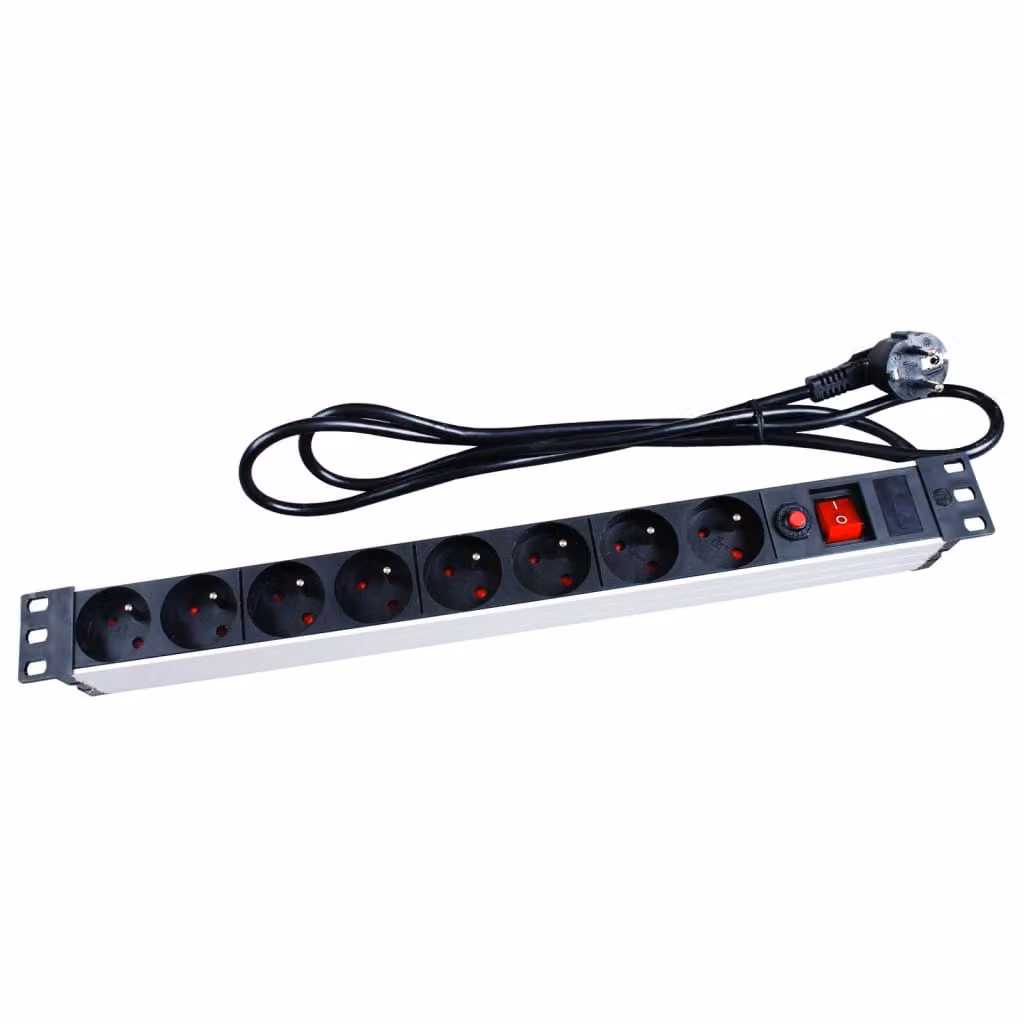 Multipresa a 8 vie per rack 19" - presa francese