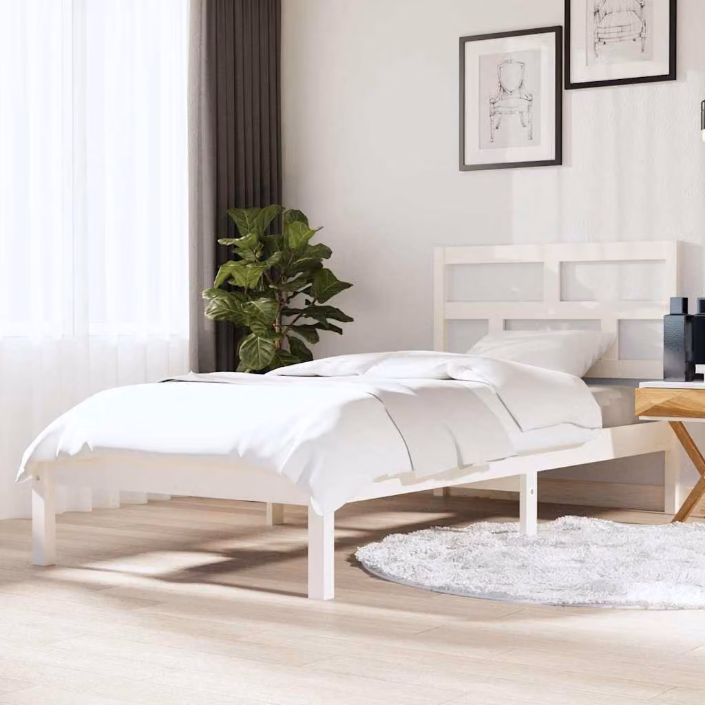 Giroletto singolo vidaXL in legno massello di pino bianco L/P/H: 190 x 90 x 195,5 cm